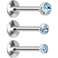 16G 5/16 Aqua Gem Helix Cartilage Barbell 3 Pack Set
