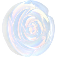 38mm Opalite Natural Stone Rose Flower Double Flare Saddle Plug