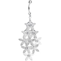 Clear Gem Gleaming Tower of Flowers Chandelier Belly Ring
