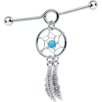 14G Faux Turquoise Southwest Dreamcatcher Dangle Project Bar 38mm
