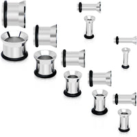 12G to 00G 14 Piece Ear Stretching Tunnel Kit Set of 2