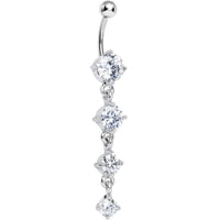 Crystalline Gem Radiant Quad Dangle Belly Ring