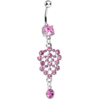 Pink Gem Pool of Sparkle Dangle Belly Ring