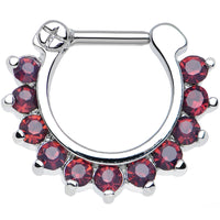 16G 1/4 Passionate Purple Gem Septum Clicker