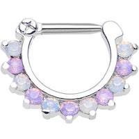 14G 5/16 Alluring Faux Opal Sparkling Gem Septum Clicker