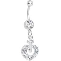 Crystalline Gem Your Heart Has the Key Dangle Belly Ring