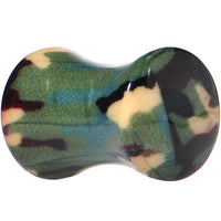 2G Green Acrylic Take Cover Camouflage Double Flare Saddle Plug