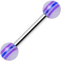 18G Acrylic Purple Pinstripe Acrylic Straight Barbell Eyebrow Ring