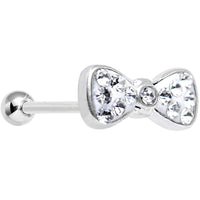 18G Clear Gem New Year Bow Tie Cartilage Tragus Earring