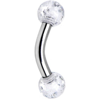 14G 1/4 Acrylic Clear Glitter Cartilage Rook Curved Barbell