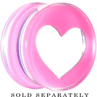 18mm Clear Pink Acrylic Adoring Heart Saddle Plug