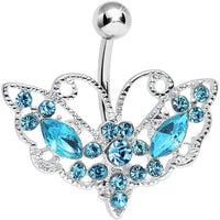 Aqua Gem Victorian Bewitching Butterfly Belly Ring