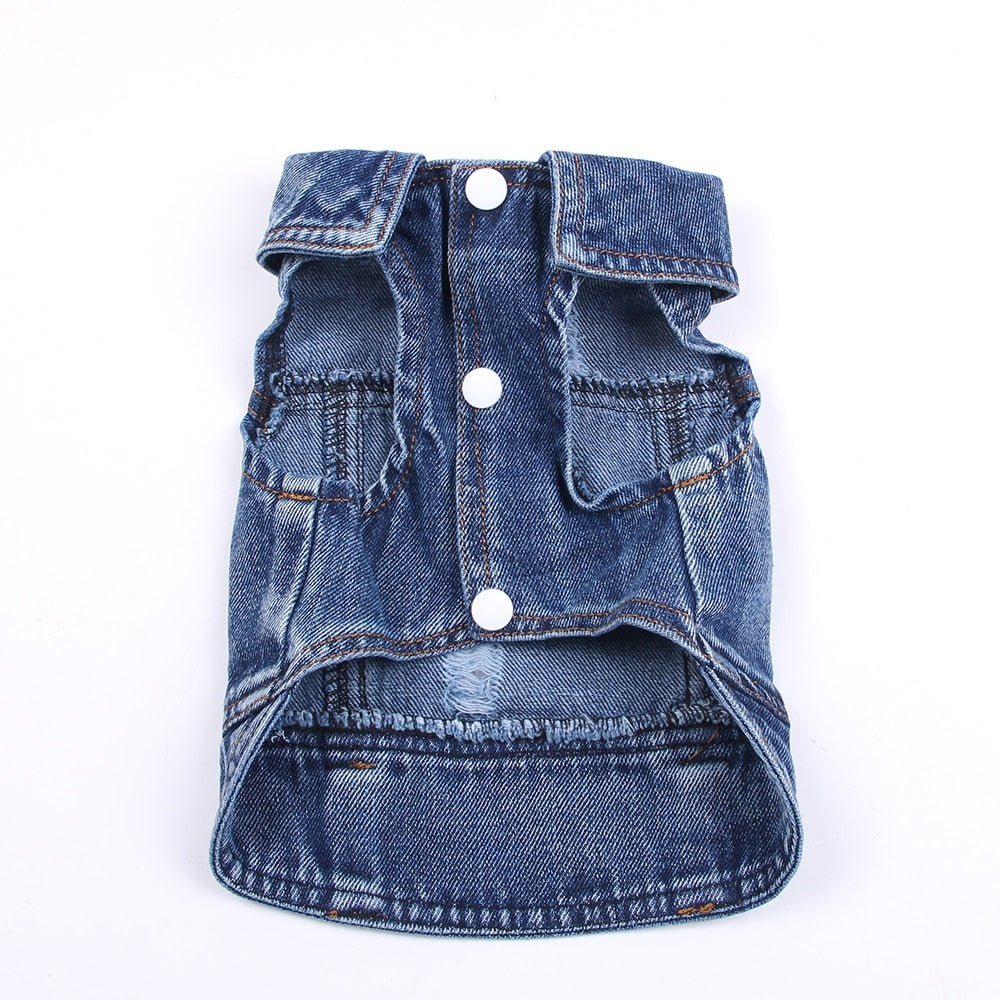 Pet Dog Cat Blue Denim Jeans Jacket Coat Vest - Jaico Online Shop