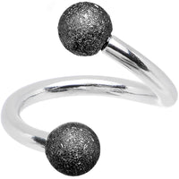 16G 5/16 Black Sandblasted Steel Spiral Barbell 3mm Ball