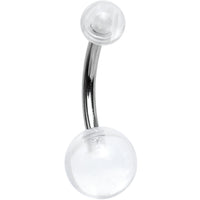 Crystal Clear Acrylic Grade 23 Solid Titanium Belly Ring