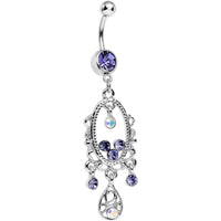 Purple Aurora Gem Victorian Allure Chandelier Belly Ring