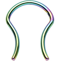 16G 5/8 Rainbow Anodized Titanium Septum Retainer