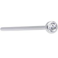 20G 3/4 Clear CZ Steel Straight Fishtail Nose Ring 2mm