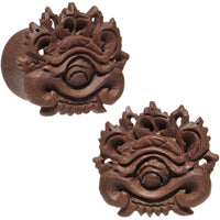 7/16 Organic Wood Dark Magic Hand Carved Plug Set