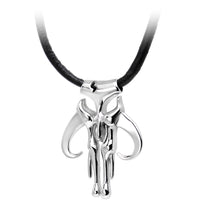 Licensed Steel Star Wars 3D Mandalorian Symbol Pendant Necklace