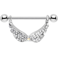 14G Mystical Gemmed Angel Wings Dangle Nipple Shield 24mm