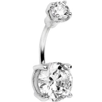 Clear Double Gem Elegant Belly Ring