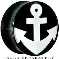 20mm Black Acrylic Drop the White Anchor Saddle Plug