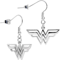 Officially Licensed Stainless Steel Wonder Woman Dangle Earrings