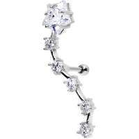 Stainless Steel CZ Shooting Star Right Tragus Cartilage Earring