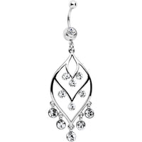 Clear Gem Victorian Chandelier Dangle Belly Ring