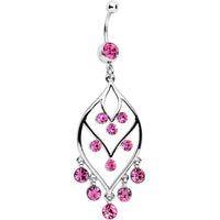 Pink Gem Victorian Chandelier Dangle Belly Ring