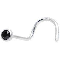 22G Press Fit Black Diamond Gem Stainless Steel Nose Ring