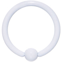 16G White Ceramic Coated Stainless Steel BCR Captive Ring