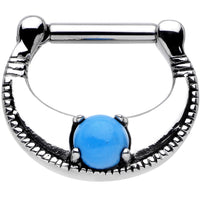 14G Surgical Steel Semi-precious Turquoise Septum Clicker