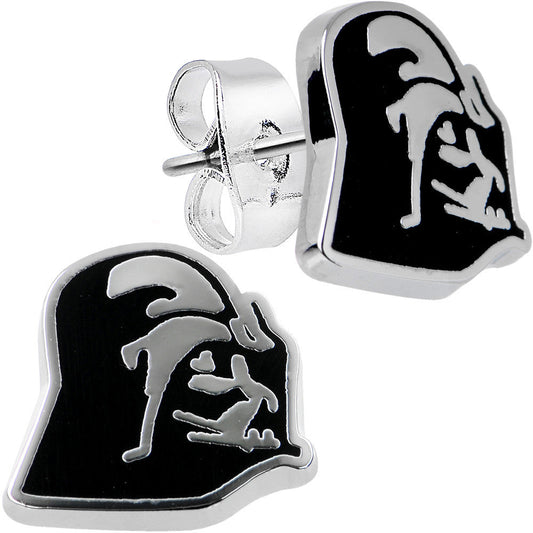 Officially Licensed Steel Star Wars Darth Vader Stud Earrings