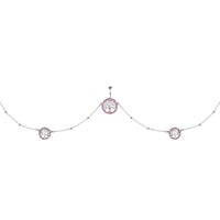 38 Pink Accent Tree of Life Charm Dangle Belly Chain
