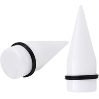 24mm White Acrylic Straight Taper Set