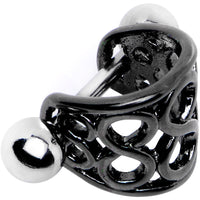 16G 3/8 Black Band Steel Bar Infinity Cartilage Cuff