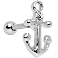 16G 1/4 Clear Gem Settle Down Anchor Cartilage Earring