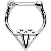 16G 1/4 Stainless Steel Drop Diamond Inspired Septum Clicker