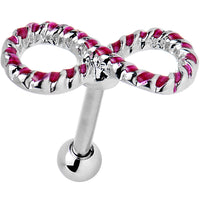 16G 1/4 Pink Gem Roped Infinity Cartilage Earring