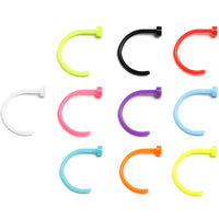 20G 5/16 Acrylic Nose Hoop 10 Pack Set