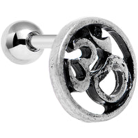 16G 1/4 Steel Circular Ohm Symbol Tragus Cartilage Earring