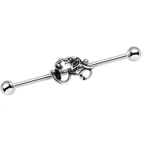 14G Clear Gem Steel Aesthetic Elephant Industrial Barbell 38mm