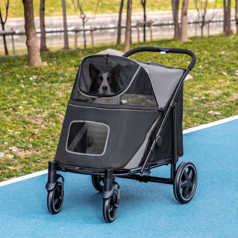 One - Click Foldable Stroller for Large Medium Small Dogs, Pet, Cats with Storage - Jaico Online Shop