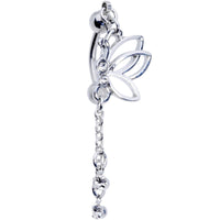 Clear Gem Delightful Dragonfly Dangle Top Mount Belly Ring
