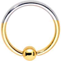 16G 3/8 Gold Tone Two Tone BCR Captive Ring