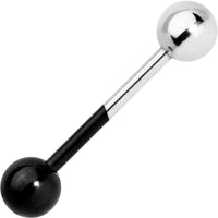 Black and Steel Two Tone Tongue Ring