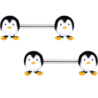 9/16 Pudgy Penguin Barbell Nipple Ring Set