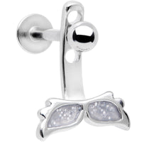 White Glitter Mermaid Tail Dangle Cartilage Tragus Helix Piercing